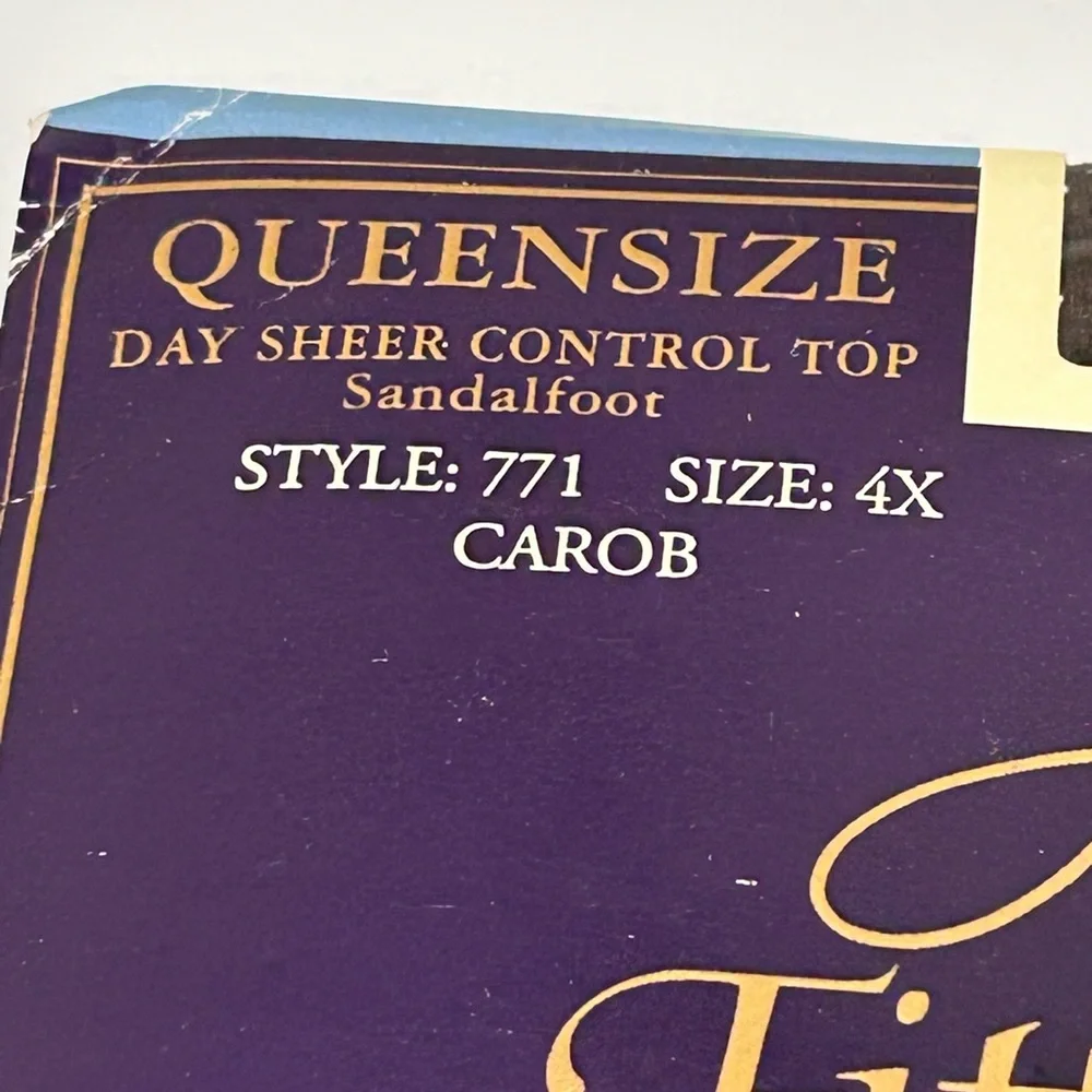 Hanes Vintage Fitting Pretty Sheer Control Top Pantyhose Carob Brown Size 4X